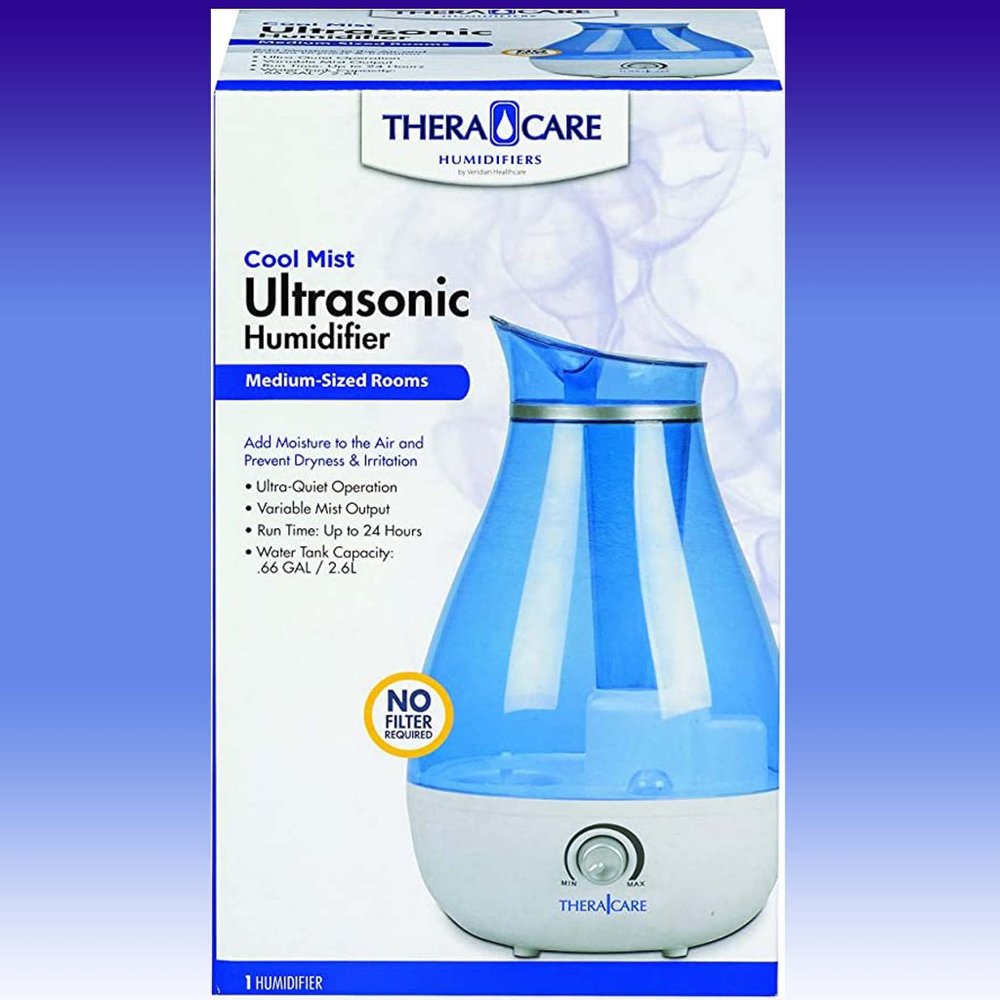 NEW TheraCare Cool Mist Ultrasonic Humidifier • For Medium Size Rooms